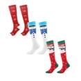 thumbnail image 1 of XEGLSBU 3 Pack Christmas Stockings Mini Men and Women Compression Socks Calf Knee High Cartoon Christmas Print Socks Warm Pressure Stockings Size S, 1 of 4