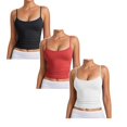 thumbnail image 1 of XEGLSBU 3 Pack Female Tank Tops Basic Solid Color Undershirt Women Adjustable Spaghetti Strap Vest Sleeveless T-Shirts for Lady Daily Wear Size M, 1 of 6