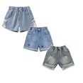 thumbnail image 1 of XEGLSBU 3 Pack Girls Denim Shorts Summer Casual Loose Fit Play Shorts with Ruffle for Teen Size 13-14 Years, 1 of 7