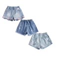 thumbnail image 1 of XEGLSBU 3 Pack Girls Denim Shorts Summer High Waist Loose Fit Casual Stretch Comfortable Elastic Waistband Jeans for Toddler Size 4-5 Years, 1 of 4