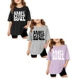 thumbnail image 1 of XEGLSBU 3 Pack Girls Oversized T Shirts Kids Summer Short Sleeve Letter Prints Tops Casual Crewneck Basic Tees (Size 5-6 Years), 1 of 6