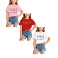 thumbnail image 1 of XEGLSBU 3 Pack Girls T Shirts Short Sleeve Floral Print Soft Summer Round Neck Comfort Fit Tops for Kids Everyday Wear Breathable Shirt Size 2-4 Years, 1 of 6
