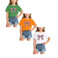 thumbnail image 1 of XEGLSBU 3 Pack Girls T Shirts Summer Short Sleeve Bow Printed Casual Tee for Kids Everyday Wear Size 6-8 Years, 1 of 5