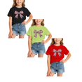 thumbnail image 1 of XEGLSBU 3 Pack Girls T Shirts Summer Short Sleeve Bow Printed Casual Tee for Kids Everyday Wear Size 8-10 Years, 1 of 5