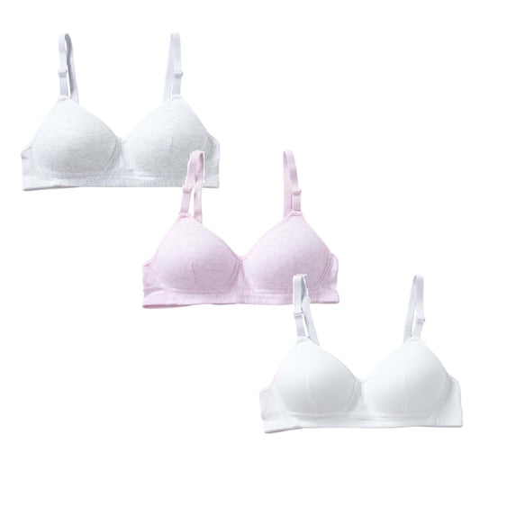 XEGLSBU 3 Pack Girls Underwear Sports Bra Non Padded Wirefree Bralette Comfortable Seamless Bras Daily Wear Soft Breathable Support Size12-14 Years