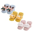 thumbnail image 1 of XEGLSBU 3 Pack Toddler Socks 2T Girls Baby Christmas Socks Toddler Boys Girls Children Socks Soft Sole Non Toddler Shoes Socks Princess Socks Floor Socks Toddler Socks Girls 2T-3T Size 0-6 Months, 1 of 6
