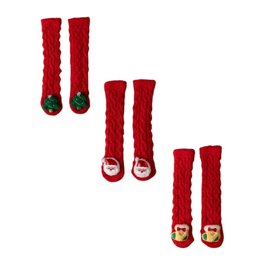 XEGLSBU 3 Pack Toddler Socks 3T Boys Baby Christmas Socks Floor Socks Socks Thick Velvet Home Sleep Socks Carpet Socks in Autumn and Winter Toddler Socks 2T Boys Size 0-1 Years