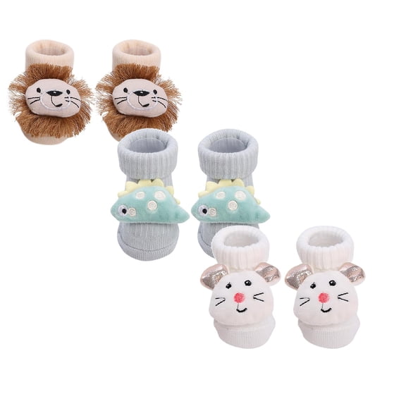 XEGLSBU 3 Pack Toddler Socks Girls Size 10 Baby Christmas Socks Toddler Boys Girls Children Socks Soft Sole Non Toddler Shoes Socks Princess Socks Floor Socks Toddler Socks Girls Size 6-12 Months