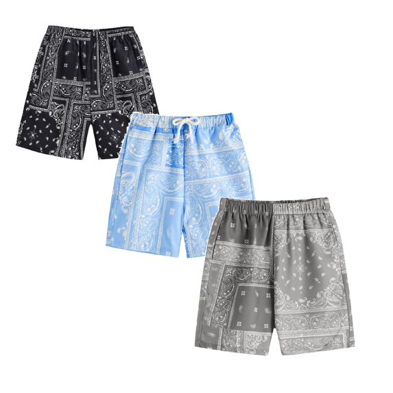 XEGLSBU 3 pack Boys Shorts Size 5 with Pockets Kids Elastic Waist Shorts for Boys and Girls Comfort Casual Playwear Soft Summer Daily Wear Toddler to Teen Adjustable Fit Size 2-3 Years