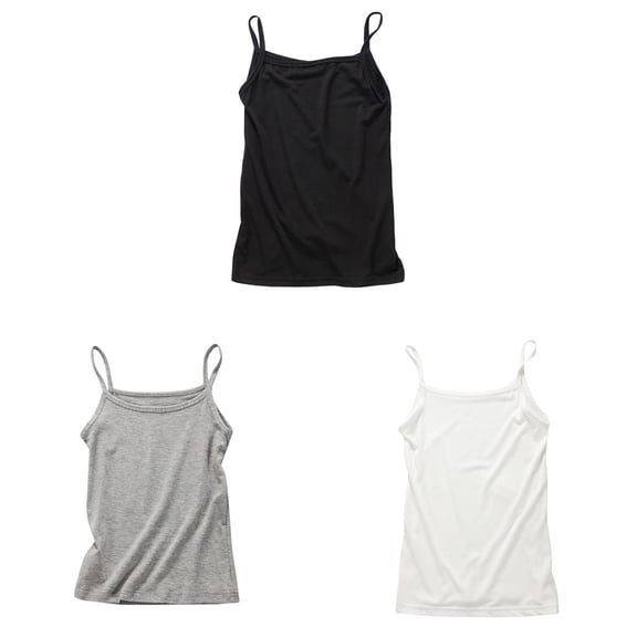 XEGLSBU 3 pcs Girls Female'Tank Tops Sleeveless Relaxed Fit Shirts Basic Summer Casual Tops Size 130