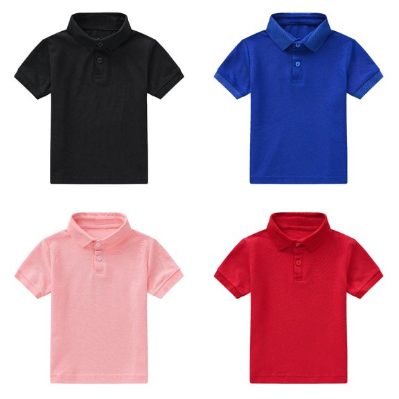 XEGLSBU 4 Pack Shirts for Boys Short Sleeve T-Shirt Youth Performance Solid Color T-Shirt Boy's Shirts Size 90
