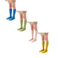 thumbnail image 1 of XEGLSBU 4 pack Girls Socks Kids Boys Girls Cotton Socks Unisex Solid Color Socks Casual Crew Socks Toddler Dress Sock Girls Socks 6-8 Years Old Ankle One Size, 1 of 5
