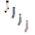thumbnail image 1 of XEGLSBU 4 pack Girls Socks White Ruffle Kids Girls Knee High Socks Cotton Cute Sport School Fashion Stripe Sock Girls Socks Ankle Grey Size XL, 1 of 4