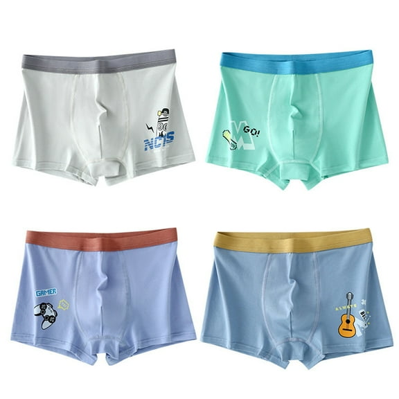 XEGLSBU 4pcs Boys' Underwear Comfort and Soft Boxer Briefs for Children Boys Daily Wear Boys Underwear Size 10 Briefs Sky Blue1 Size 9-12 Years