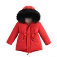 thumbnail image 1 of XEGLSBU 5T Girls Winter Coat Girl Winter Coats Heavyweight Hooded Jacket Kid Outwear Girls' Outerwear Jackets & Coats Red Size 10-11 Years, 1 of 4