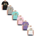 thumbnail image 1 of XEGLSBU 6 Pack Girls' T Shirts for School Day Assorted Everyday Short Sleeve Graphic T-Shirts Size 130, 1 of 4