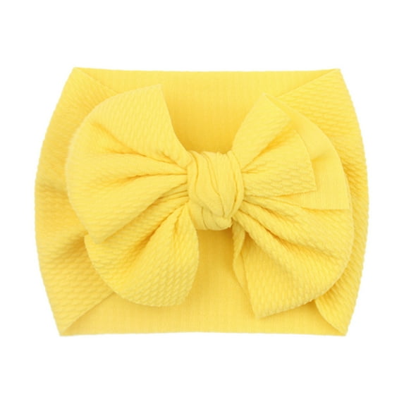 XEGLSBU 8inch Bows for Girls 1PC Baby Toddler Girls Bowknot Headband Stretch Hairband Headwear 6inch Bows for Girls Yellow One Size