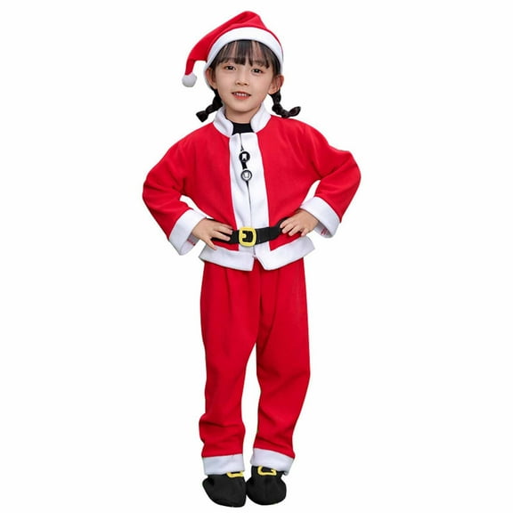 XEGLSBU Baby Boy Outfits Fall 6-9 Toddler Boys Girls Christmas Santa Warm Outwear Set Outfits Clothes Red Size 3-4 Years
