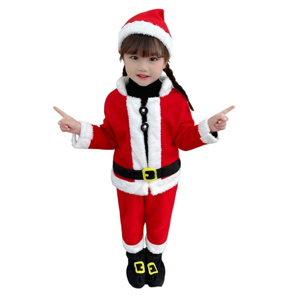 XEGLSBU Baby Boy Outfits Fall 6-9 Toddler Boys Girls Christmas Santa Warm Outwear Set Outfits Clothes Red2 Size 6-7 Years