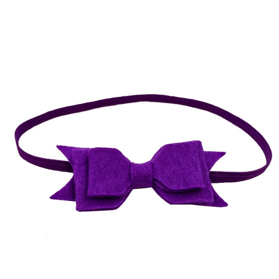 XEGLSBU Baby Girl Bows 6-12 Months Toddler Baby Girls Solid Color Headband Bowknot Elastic Hair Band for Hair Bows for Girls 8-12 6inch Purple One Size