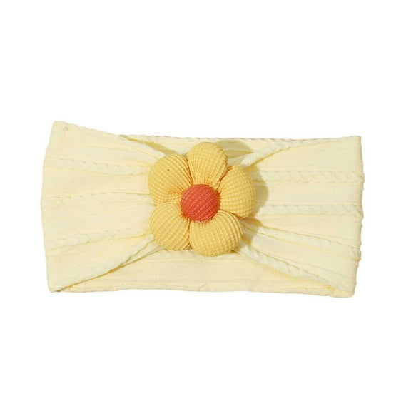 XEGLSBU Baby Girl Bows Clips 2inch Children's Hair Accessories Baby Solid Color Five Petal Flower Wide Headband Soft Protector Cartoon Headband 0 1 Year Old Yellow One Size