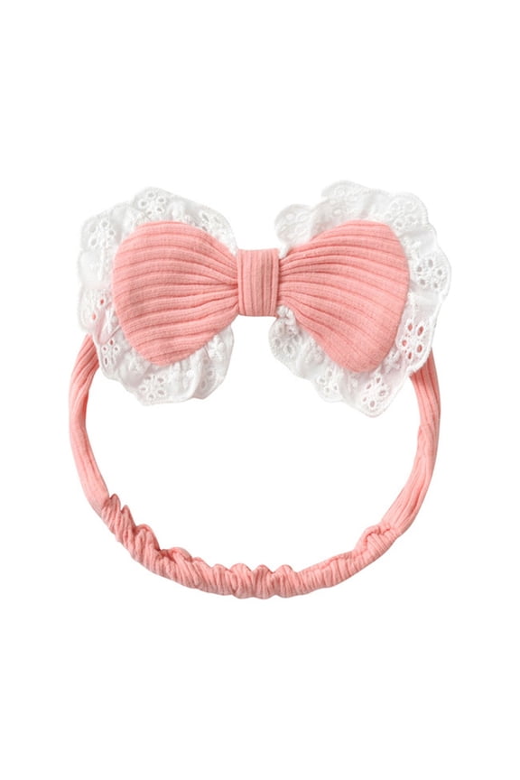 Baby Girl Bows Clips 4inch Girls Lace Knitted Hairband Boys Baby Star Toddler Headwear Bowknot Headband Baby Care 6inch Bows for Girls One Size