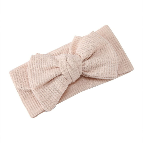 XEGLSBU Baby Girl Bows Clips and Toddlers Oversized Bow Headband Children's Knitted Knotted Headband Fontanelle Hair Accessories Headflower Hair Bows for Girls 6-8 Years Old Beige One Size