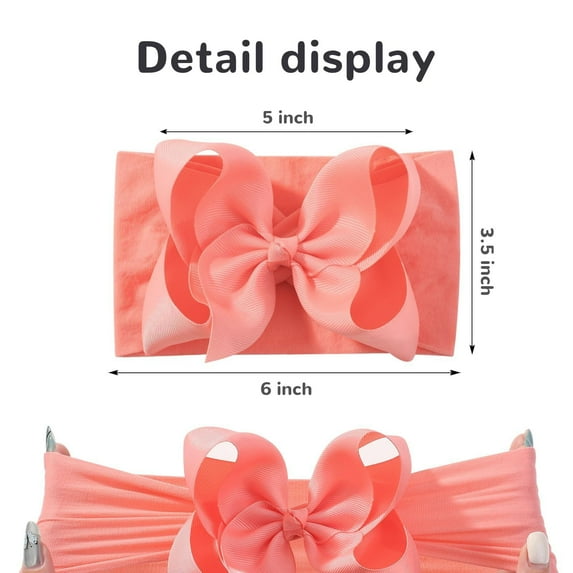 XEGLSBU Baby Girl Bows and Headbands Blue 20pcs Baby Girls Bows Headbands Nylon Hairbands Ribbon Bow Elastic Hair Accessories for Toddlers and Kids Hair Bows for Girls 6inches One Size
