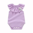thumbnail image 1 of XEGLSBU Baby Girls Bodysuits Soft Solid Romper for 0-16 Months Baby Comfortable Round Neck Casual Babt Girls Clothes for Daily Wear Summer Fall Purple Size, 1 of 2