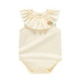 thumbnail image 1 of XEGLSBU Baby Girls Bodysuits Soft Solid Romper for 0-16 Months Baby Comfortable Round Neck Casual Babt Girls Clothes for Daily Wear Summer Fall Yellow Size, 1 of 2