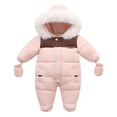 thumbnail image 1 of XEGLSBU Baby Snowsuit 12-18 Months with Feet Winter Collar Romper for Children (6 Months to 2 Years Old) Baby Snowsuit 0-3 Months Waterproof with Feet Pink Size 18-24 Months, 1 of 3
