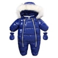 thumbnail image 1 of XEGLSBU Baby Snowsuit 12-18 Months Waterproof Baby Girl Boy Winter Snowsuit Toddler Jacket Clothes Zipper Jumpsuit Hooded Snowsuits Coat Outwear Baby Snowsuit Purple Blue Size 0-6 Months, 1 of 8
