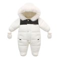 thumbnail image 1 of XEGLSBU Baby Snowsuit 18-24 Months Girl Winter Collar Romper for Children (6 Months to 2 Years Old) Toddler Snowsuit 4T 1 Piece White Size 9-12 Months, 1 of 3