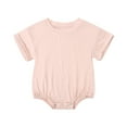 thumbnail image 1 of XEGLSBU Baby Summer Romper Short Sleeve Solid Color Round Neck Bodysuit for 3-24 Months Toddler Clothes Size, 1 of 8