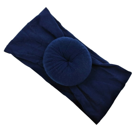 XEGLSBU Bows for Girls 8inch Toddler Baby Girls Solid Headband Hair Band for Baby Girl Bows Small Dark Blue One Size