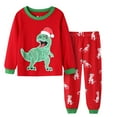 thumbnail image 1 of XEGLSBU Boys Christmas Pajamas Size 12-14 Kids Christmas Pajamas Long Sleeve Matching Holiday Set Toddler Boys Girls Kids Xmas Jammies Red-1 Size 6-7 Years, 1 of 3