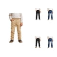 thumbnail image 1 of XEGLSBU Boys Denim Pants Distressed High Street Casual Long Jeans for Comfortable Stretch Trousers Autumn Khaki Size 15-16 Years, 1 of 10