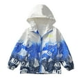 thumbnail image 1 of XEGLSBU Boys Jackets Size 8-10 Fall Boys Windbreaker Jacket with Hood Outdoor Play Printed Pullover Lightweight Jacket for Cold Weather Youth Sports Blue Size 12-13 Years, 1 of 9
