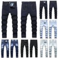 thumbnail image 1 of XEGLSBU Boys Jeans Distressed High Street Casual Long Pants for Tween Comfortable Stretch Denim Trousers Autumn Navy Size 11-12 Years, 1 of 9