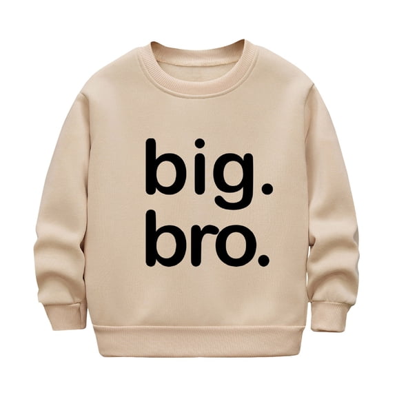 XEGLSBU Boys Long Sleeve Shirts Size 7 Children's Autumn and Winter Long Sleeve and Casual Thick Warm Round Neck Hoodie for Boys and Girls Khaki Size 18-24 Months