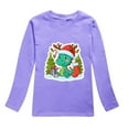 thumbnail image 1 of XEGLSBU Boys Long Sleeve Shirts Size 8-9 Toddler Boys Girls Autumn Long Sleeve Christmas Cartoon Dinosaur Prints T Shirt Tops Purple Size 12-13 Years, 1 of 4