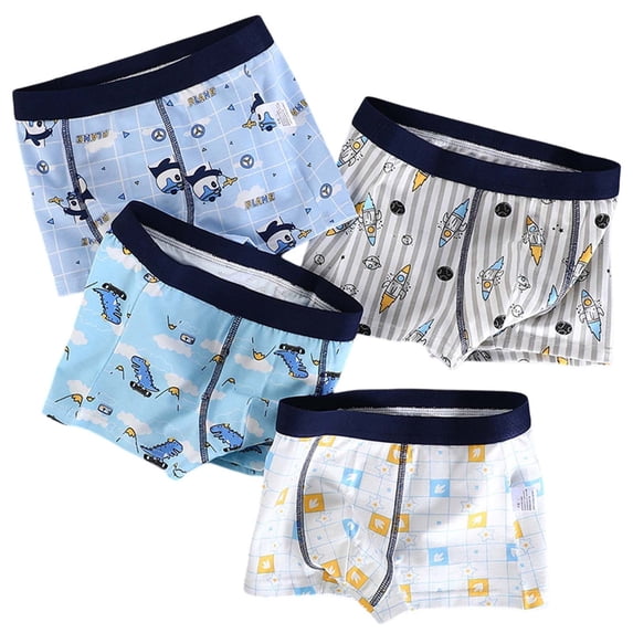 XEGLSBU Boys Underwear for Daily Comfort Cartoon Print for Kids 3 12 Durable Stretchable Fabric for Leisure 4pcs Boys Underwear Size 10-12 Briefs Sky Blue Size 11-12 Years