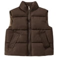 thumbnail image 1 of XEGLSBU Boys Winter Coat 5T-6T Boys Down Vest Padded Sleeveless Jacket Warm Quilted Insulated Outerwear Cozy Lightweight Winter Wear for Kids Boys Winter Coat Size 7 Coffee Size 4-5 Years, 1 of 4