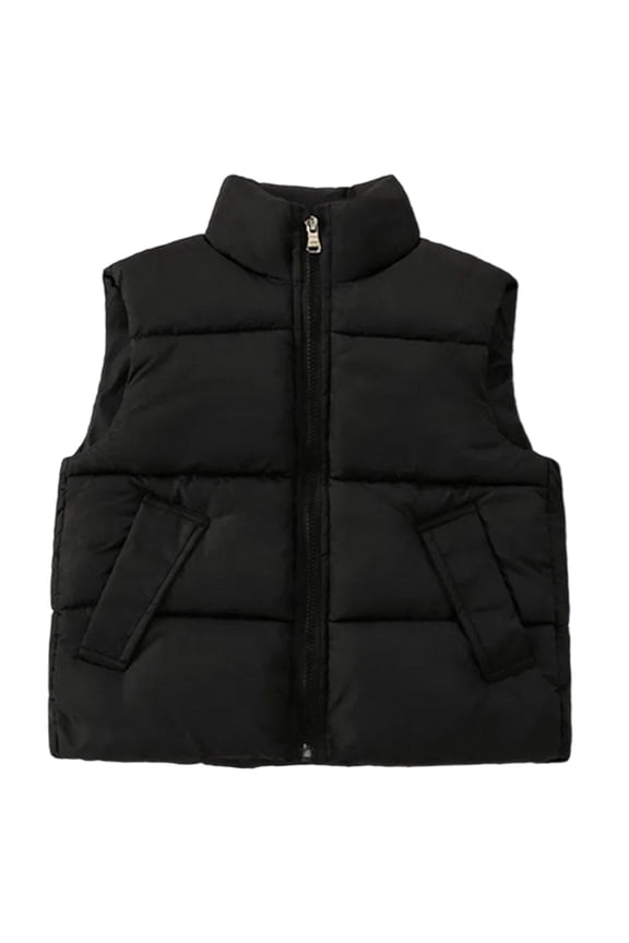 Boys Winter Coat Size 7 Ski Boys Down Vest Padded Sleeveless Jacket Warm Quilted Insulated Outerwear Cozy Lightweight Winter Wear for Kids Boys Winter Coat Size 7-8 Black Size 2-3 Years