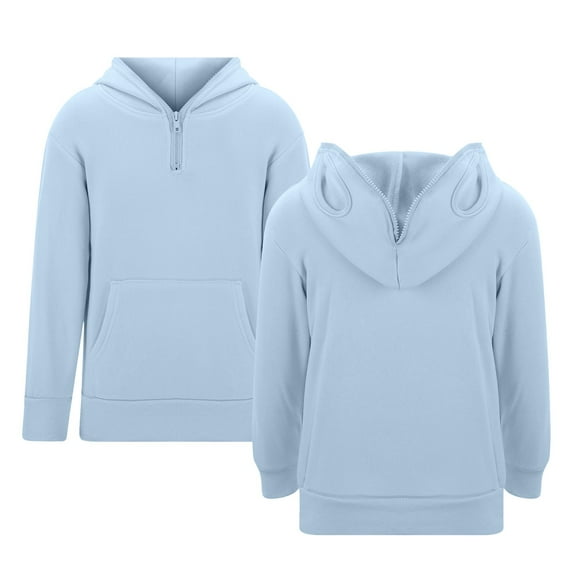 XEGLSBU Christmas Boys Hoodies Size 10 12 Zip up Boys Hoodies & Sweatshirts for Kids Solid Color Zip up Pullover Long Sleeve Casual Outerwear for School Outdoor Activity Light Blue Size 13-14 Years