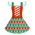 thumbnail image 1 of XEGLSBU Christmas Flower Girl Dress Short Front Long Back Kids Girls Flying Sleeve Christmas Cartoon Deer Print Show Dress Home Comfort Dress Red-E Size 1-2 Years, 1 of 4