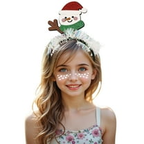 XEGLSBU Christmas Headbands and Theme Headwear Xmas Santa Snowman Christmas Accessories Decorations Party for Kids White One Size