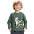 thumbnail image 1 of XEGLSBU Christmas Hoodie for Boys 10-12 Children's Clothing Autumn Children's Long Sleeve T Shirt Big Children Cartoon Color Shirt Boy Undershirt Dark Green-E Size 4-5 Years, 1 of 8