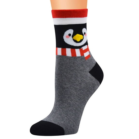 XEGLSBU Compression Socks for Women Black Women Casual Christmas Pattern Lady Socks Tube Comfortable Xmas Socks Womens Socks Ankle White Grey One Size