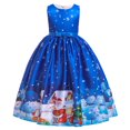 thumbnail image 1 of XEGLSBU Dresser Kids Child Girls Pageant Gown Christmas Dance Party Princess Dress Fall Dresses for Wedding Guest Sky Blue-3 Size 5-6 Years, 1 of 7